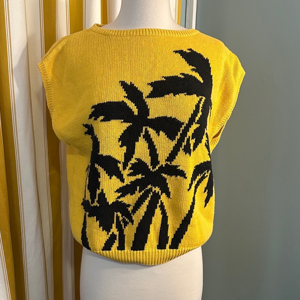 Tropical Yellow Palm Sweater